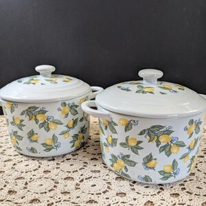 2er-Set Crofton Farmhouse Lemon Patterned Mini-Auflaufformen, Bohnentöpfe, Backformen, Ofengeschirr