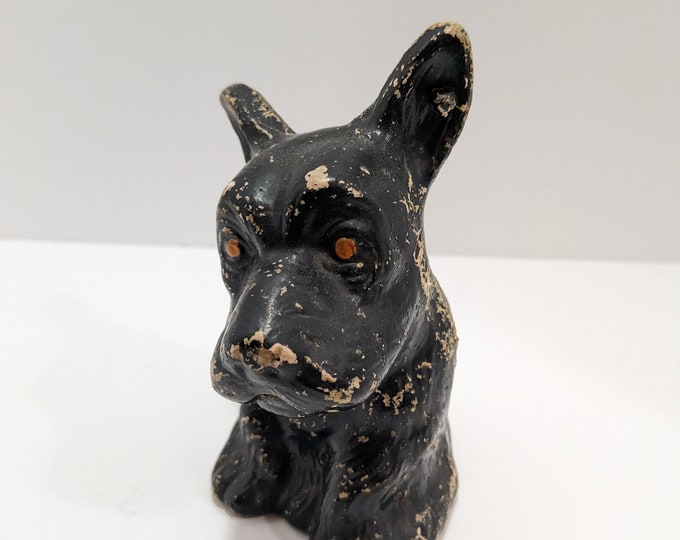Vintage Papier Mache Scottish Terrier Bank / 1940s Figural Still Bank / Dogshaped Bank Etsy