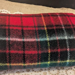 Vintage Wool Plaid Blanket / Plaid Throw 50&quot; x 50&quot; /  Farmhouse Decor / French Country