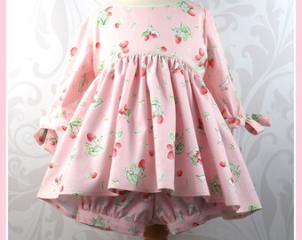 Pink Bunny & Strawberry Toddler Set: Handmade 2T Easter Outfit