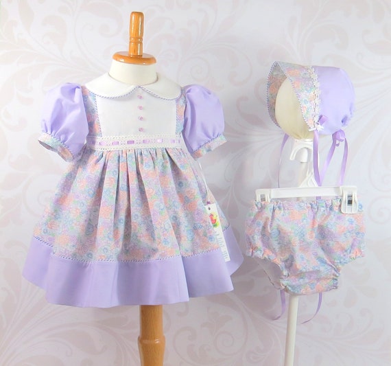 baby girl easter dress and bonnet