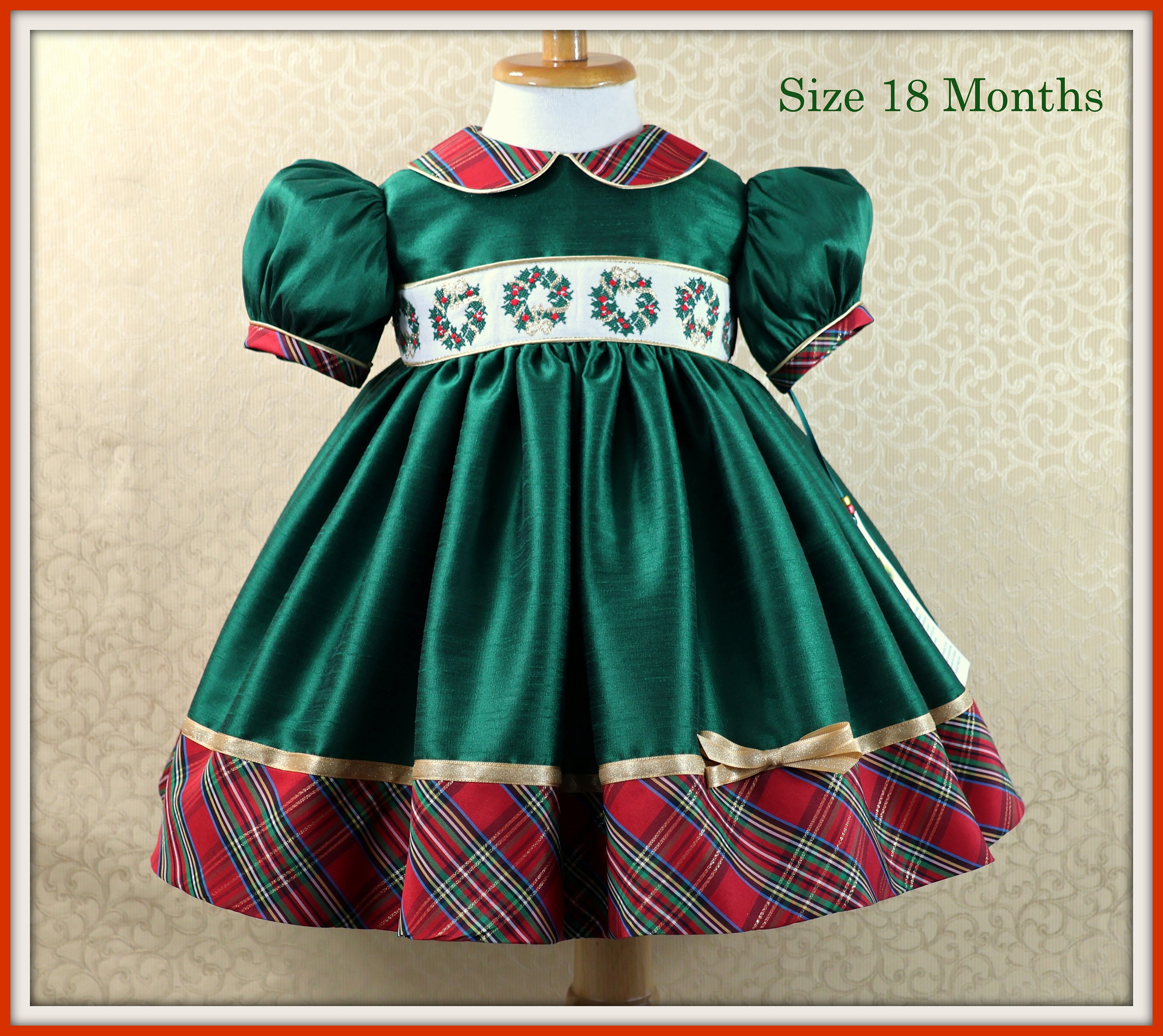 Red and Gold Plaid Christmas Dress for Girls - Etsy