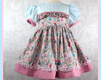 Nutcracker Print Toddler Girl Dress: Embroidered Eyelet, Size 2T