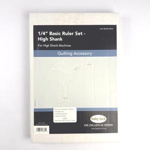 Juego de 3 reglas básicas Baby Lock de 1/4" para acolchado de brazo largo, nuevas en caja, para máquinas de brazo alto.