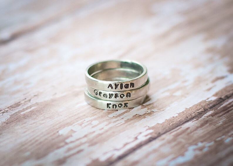 Stackable Rings Mothers Day Gift Rings for Mom Personalized Etsy