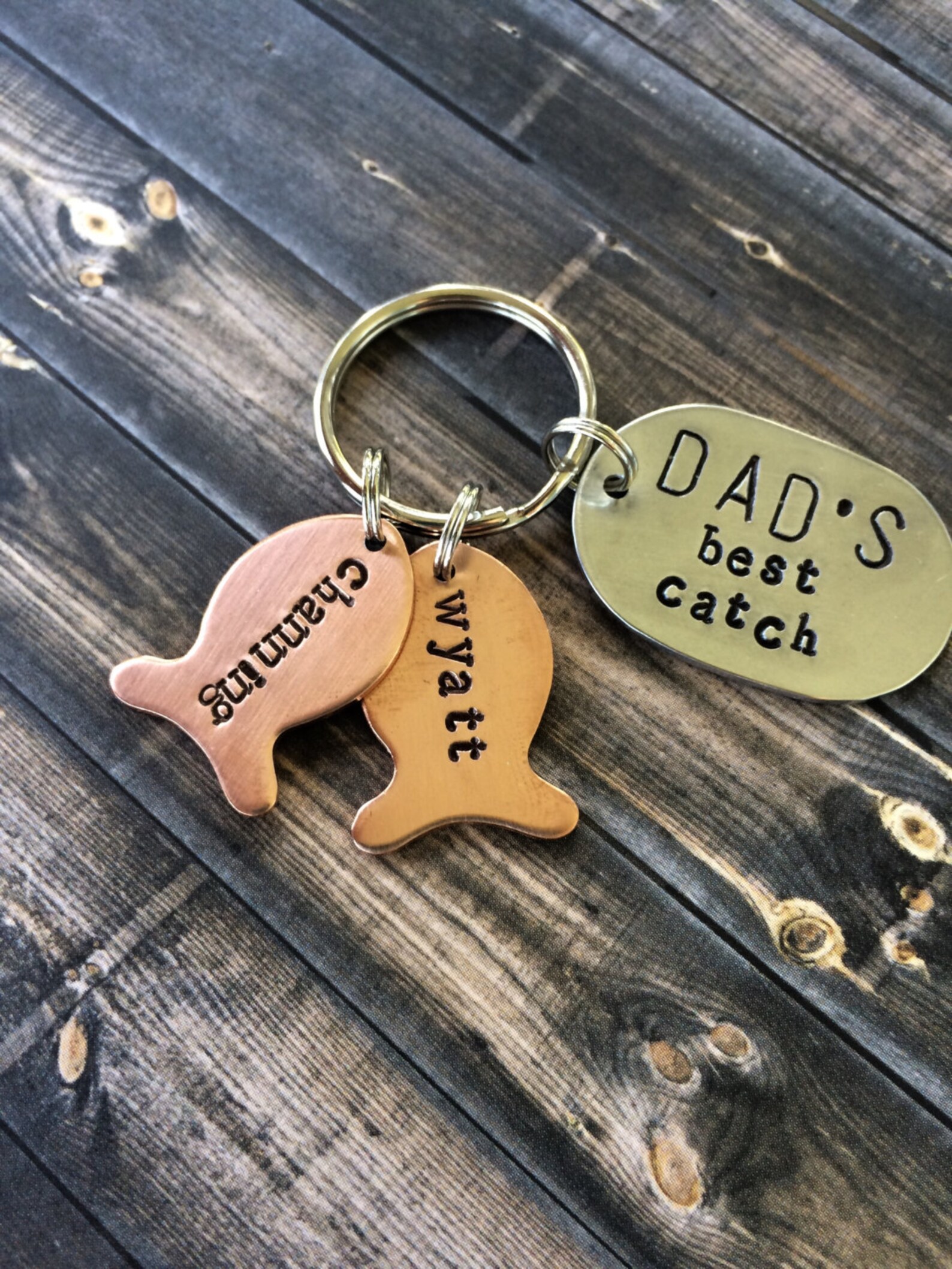 Daddy Keychain Father's Day Gift Dads Best Catch Etsy