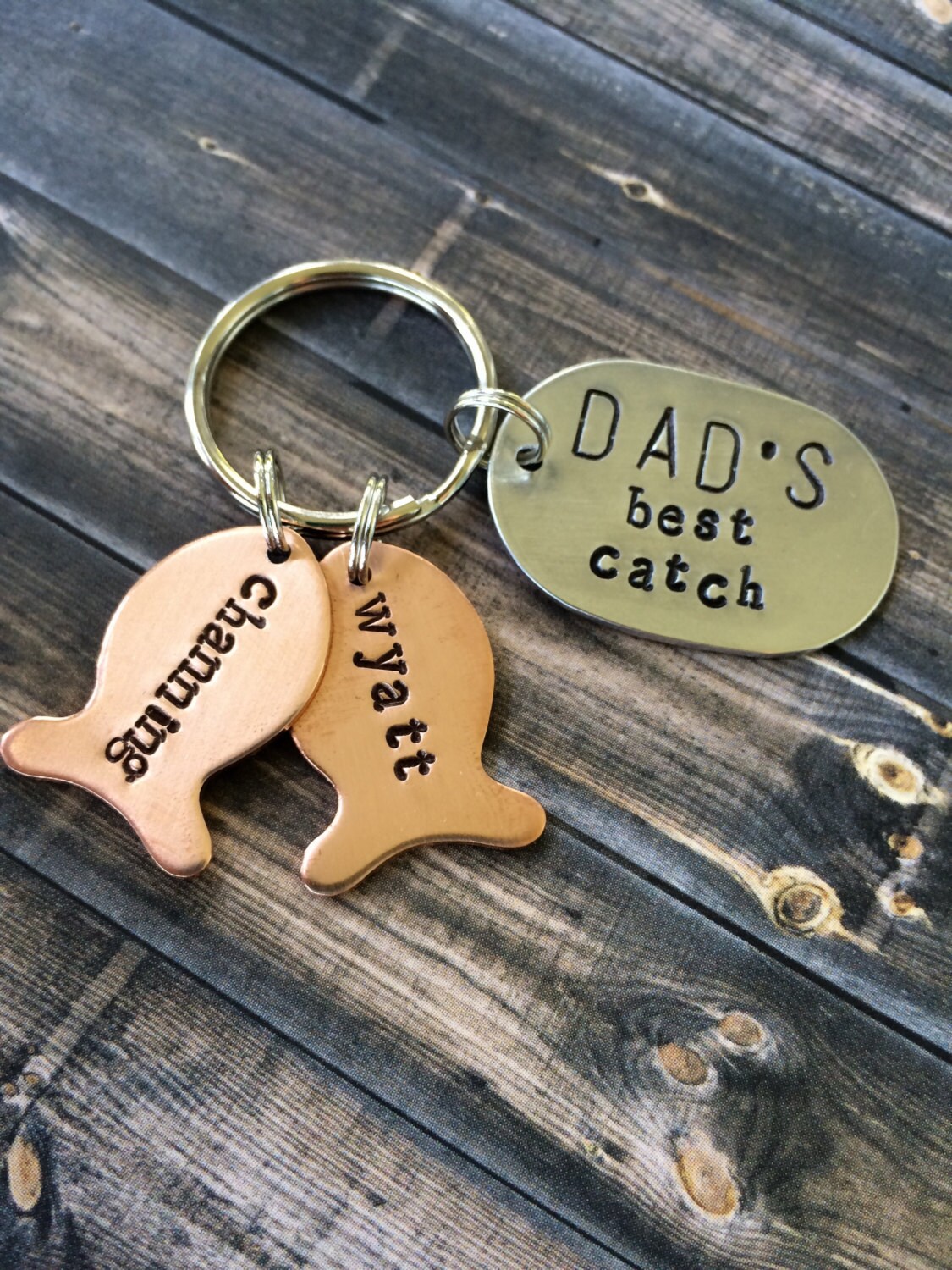 Daddy Keychain Father's Day Gift Dads Best Catch Etsy