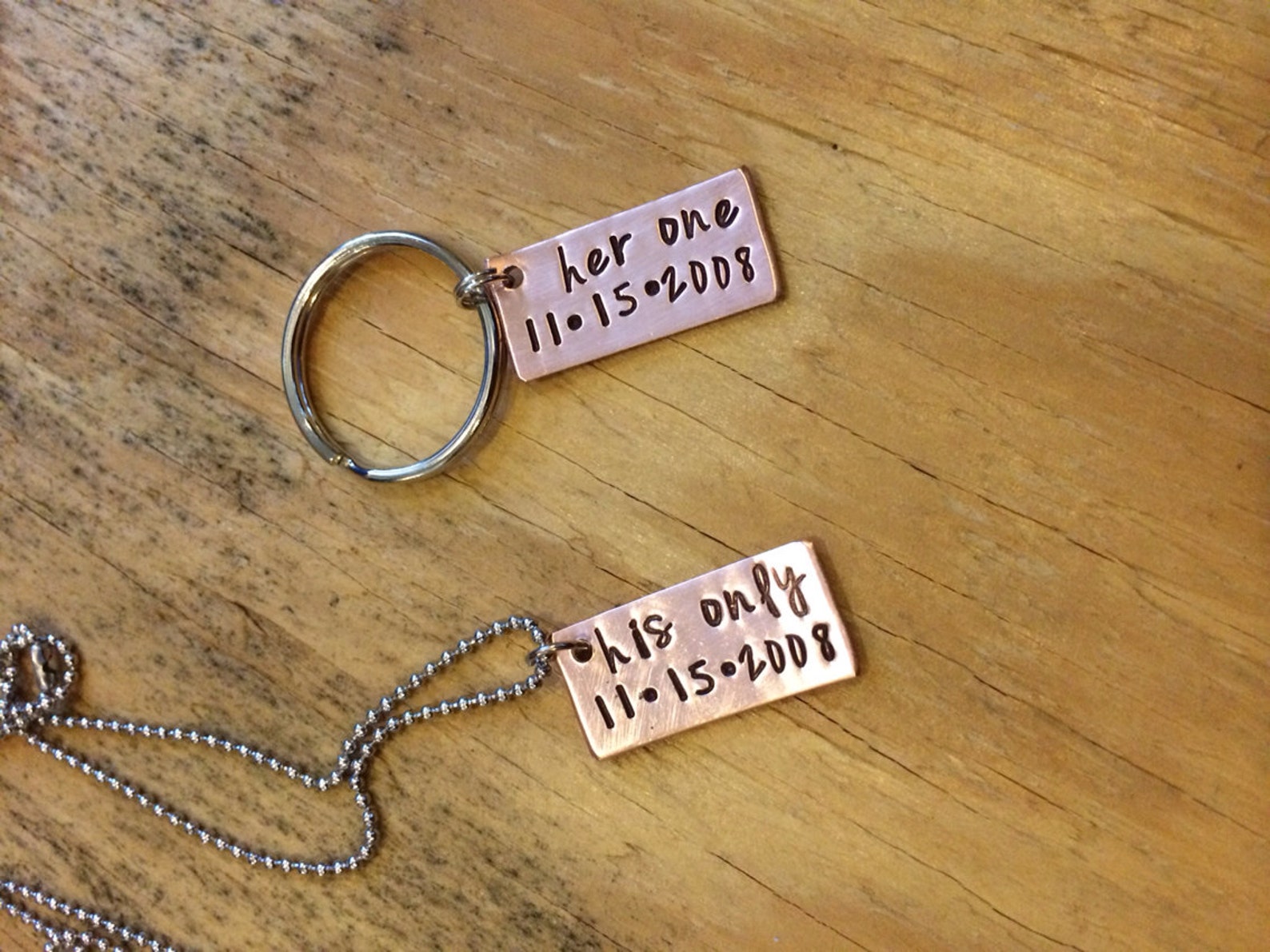 Anniversary Necklace and Keychain Combo. Valentines Day Etsy