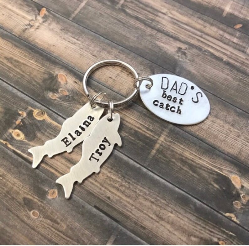 Daddy Keychain Father's Day Gift Dads Best Catch Etsy