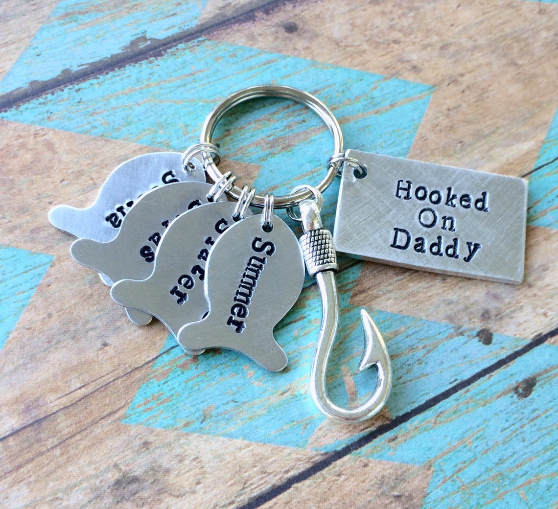 Daddy Keychain Father's Day Gift Dads Best Catch Etsy