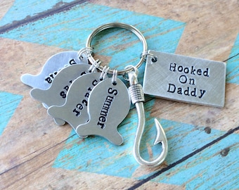 Daddy Keychain - Father's Day Gift - dads best catch, fishing buddy keychain, fish keychain, christmas gift for dad, gift for daddy