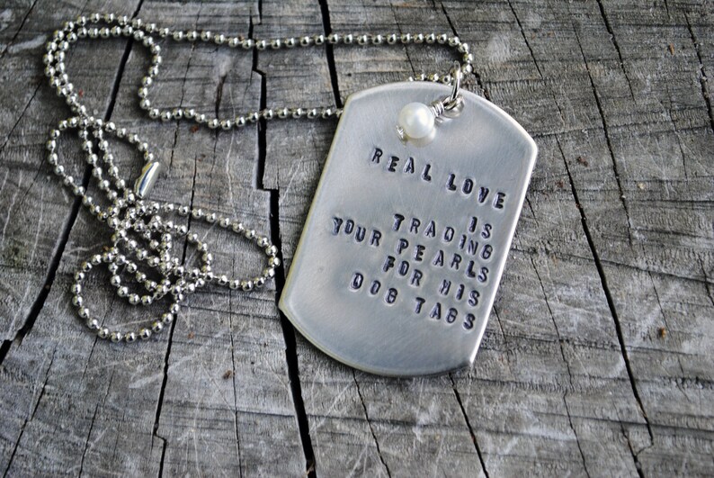 Trading Pearls for Dog Tag Necklace or Navy Necklace Etsy