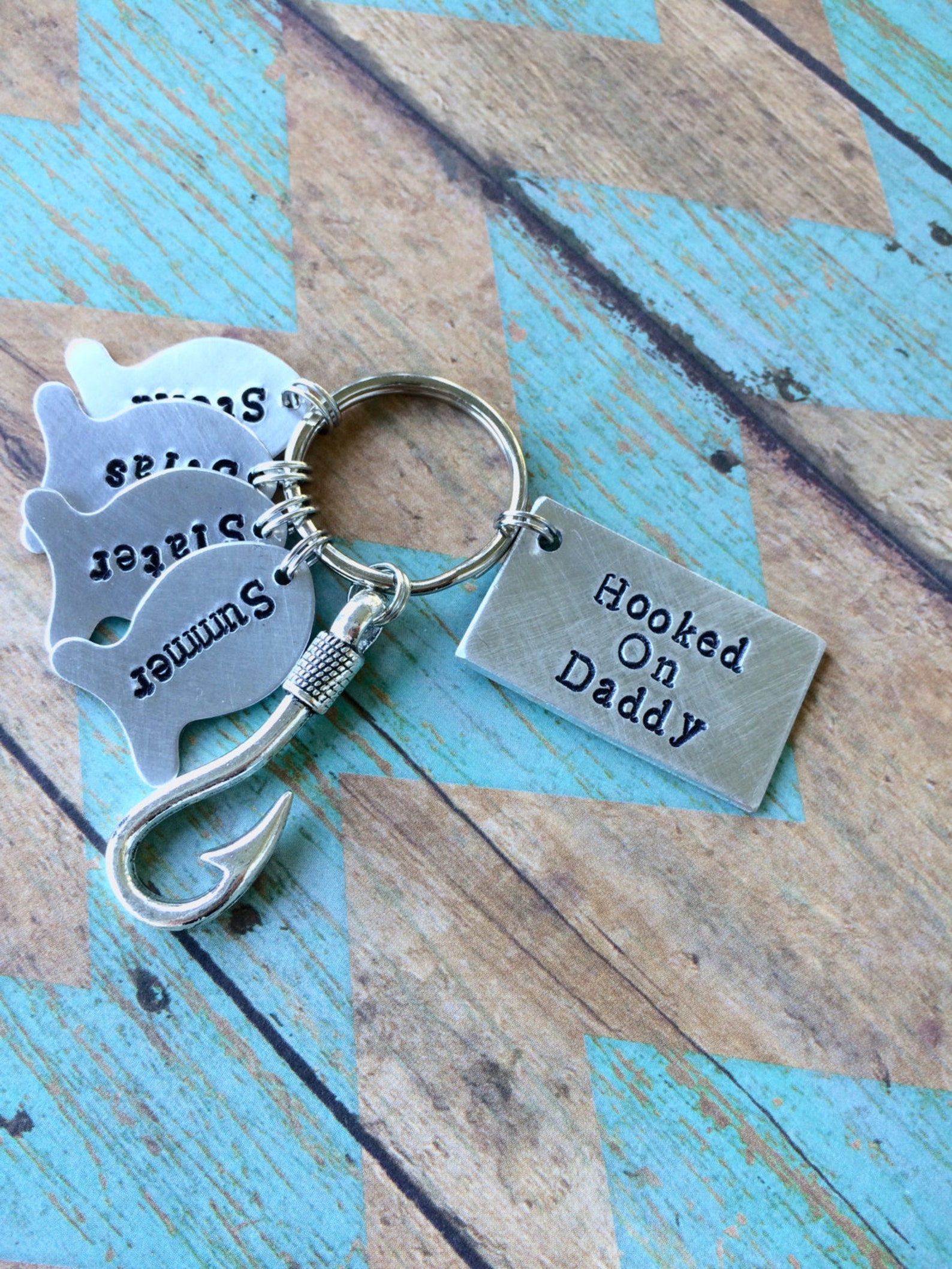 Daddy Keychain Father's Day Gift Dads Best Catch Etsy
