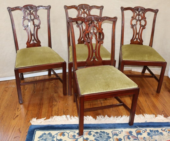 Mahogany Chippendale Style Dining Chairs By Maitland Smith Set Of 4