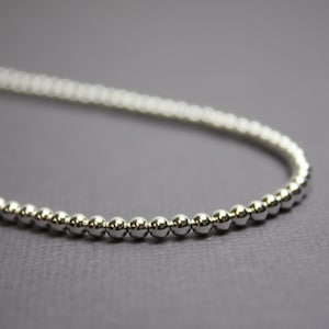 3mm Sterling Silver Bead Necklace Strand