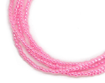 Hot Pink Seed Bead Necklace, Thin 1.5mm Single Strand