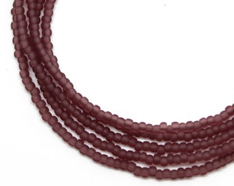 Amethyst Purple Seed Bead Necklace, Thin 1.5mm Single Strand