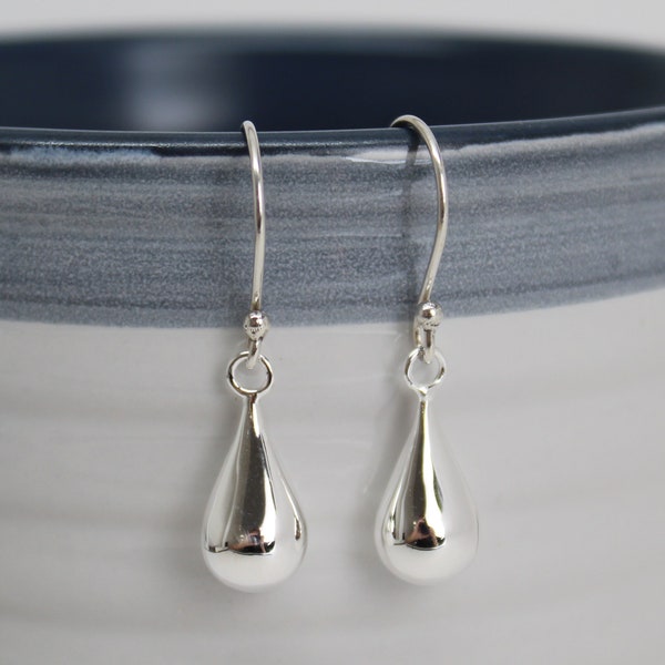 Sterling Silver Teardrop Earrings, Elegant Silver Earrings, Gift for Her, Silver Dangle Earrings