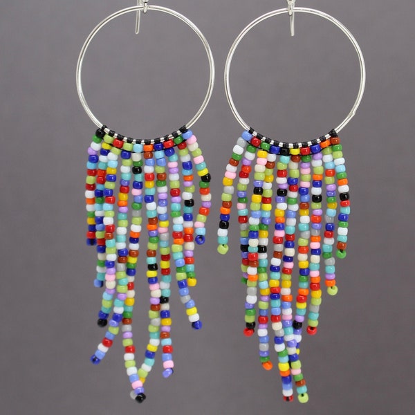Bead Fringe Earrings Etsy