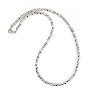 4mm Sterling Silver Bead Necklace