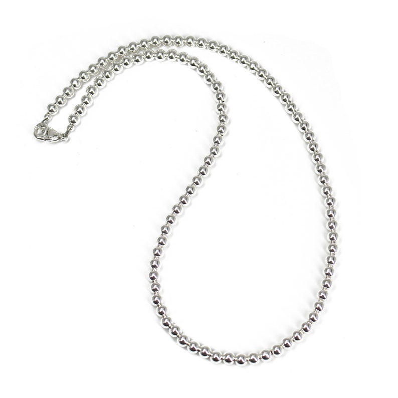 4mm Sterling Silver Bead Necklace