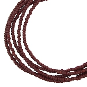 Matte Brown Seed Bead Necklace, Thin 1.5mm Single Strand, Chocolate Brown Necklace