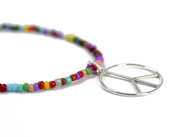 VVV☆PEACE PENDANT BEADS NEACKLACE PEACE PENDANT BEADS NEACKLACE - VVV | 60% - Asian Fashion