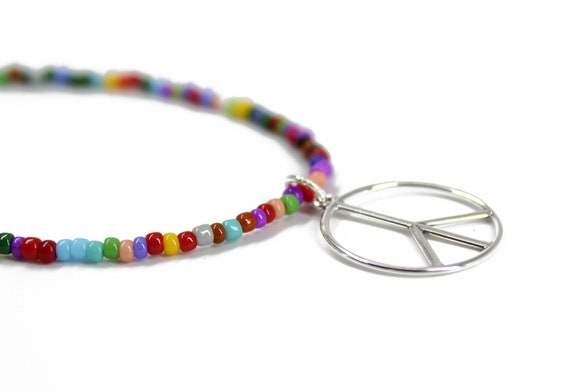 LOVE with Peace Sign Charm Sterling Silver - Made in the USA LOVE with Peace Sign Charm Sterling Silver - Made in the USA