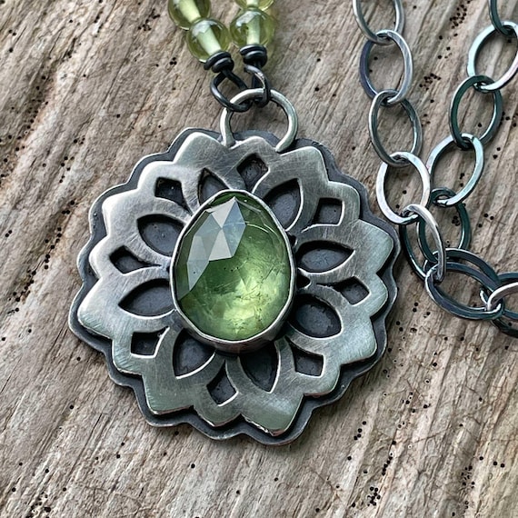 Handmade Peridot Sterling Silver Pendant Necklace, One of a Kind Artisan  Jewelry