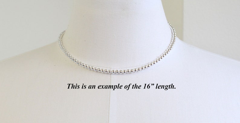 4mm Sterling Silver Bead Necklace