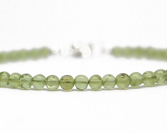 Peridot Bracelet, Green Gemstone Bracelet, Periodot Jewelry, August Birthstone, Stacking Bracelet, Green Beaded Bracelet