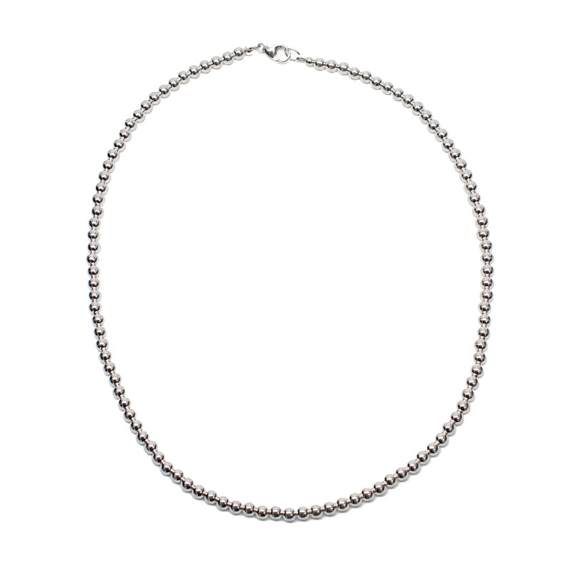 4mm Sterling Silver Bead Necklace