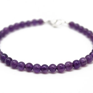 Amethyst Bracelet, Purple Bracelet, Amethyst Jewelry, Gemstone Jewelry, Amethyst Bead Bracelet, February Birthstone Gift image 6