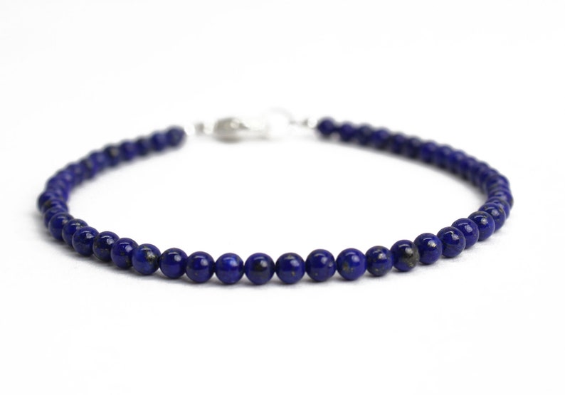 Lapis Bracelet 3mm Lapis Lazuli Bracelet Gemstone Bracelet Etsy