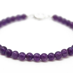 Amethyst Bracelet, Purple Bracelet, Amethyst Jewelry, Gemstone Jewelry, Amethyst Bead Bracelet, February Birthstone Gift image 5
