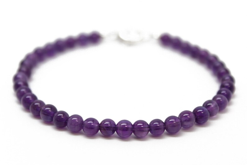 Amethyst Bracelet, Purple Bracelet, Amethyst Jewelry, Gemstone Jewelry, Amethyst Bead Bracelet, February Birthstone Gift image 5