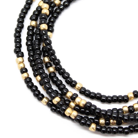 Buy Now Black Gold Beaded Choker Necklace @ Best Price