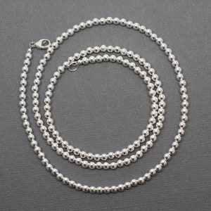 4mm Sterling Silver Bead Necklace
