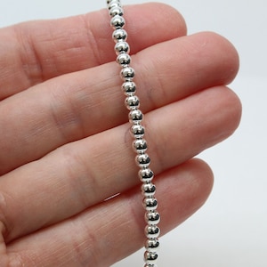 4mm Sterling Silver Bead Necklace