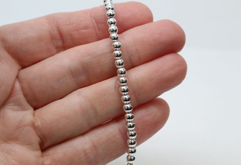 4mm Sterling Silver Bead Necklace