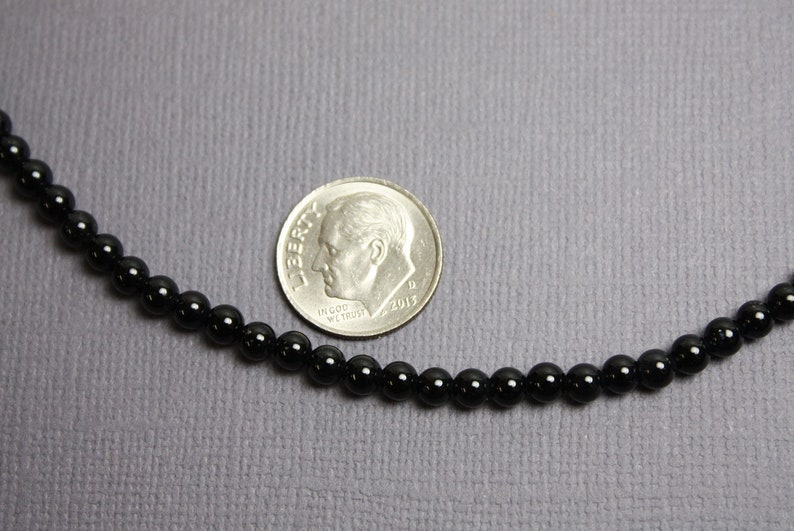 Onyx Necklace 4mm Black Onyx Necklace Black Necklace Onyx | Etsy
