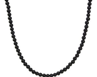 Collier en onyx noir, petites perles de 3 mm, longueur sur commande, collier noir pour femme