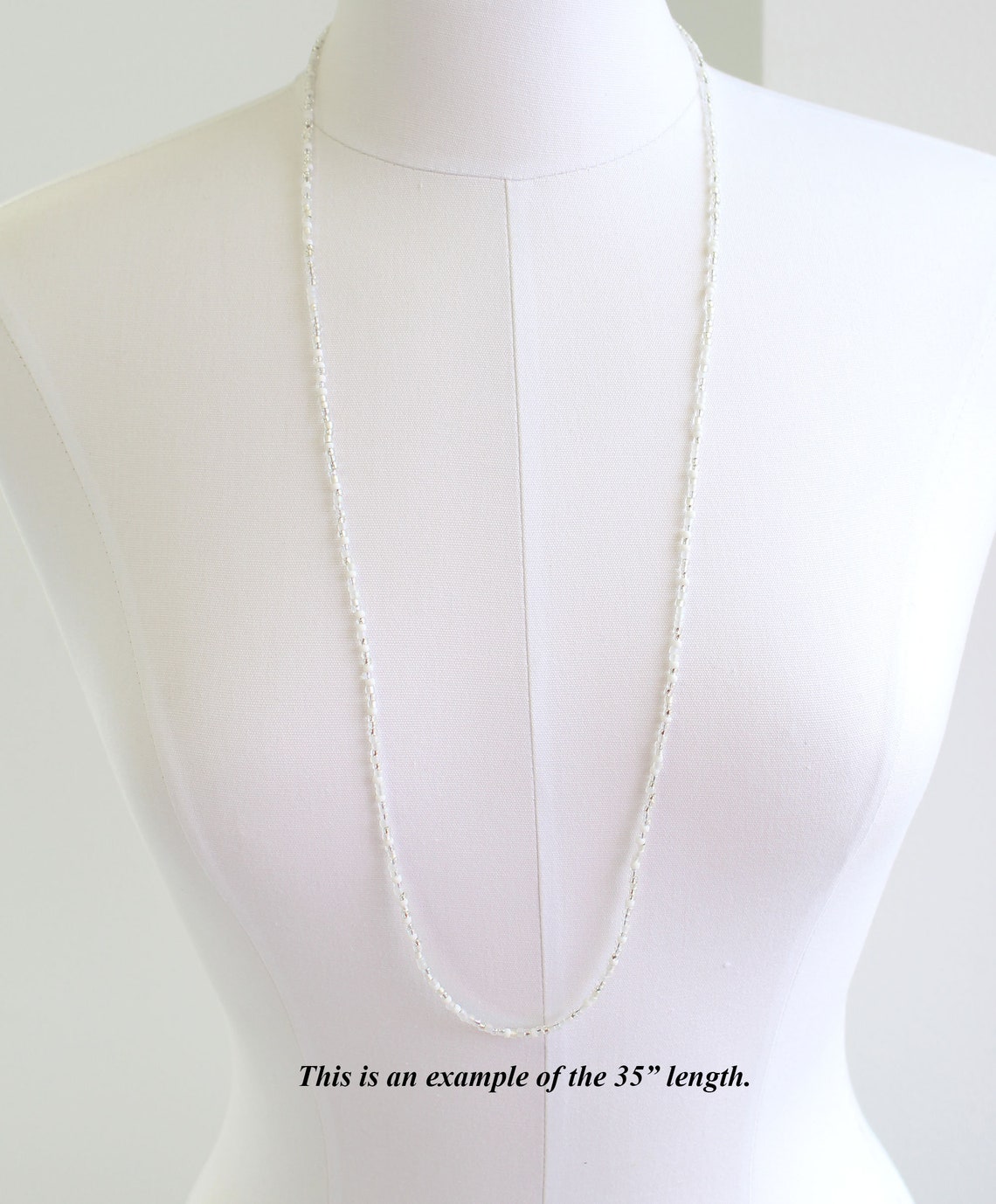 Classic Wedding White Seed Bead Necklace White Necklace Etsy