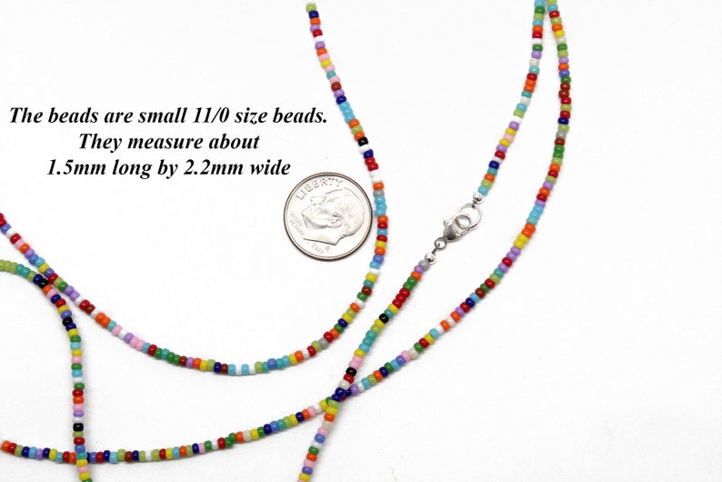 Multi Color Seed Bead Necklace Colorful Bead Layering Etsy