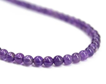 Collana In Ametista Naturale - Perle Viola Rotonde 6-14 Mm - Foto 2