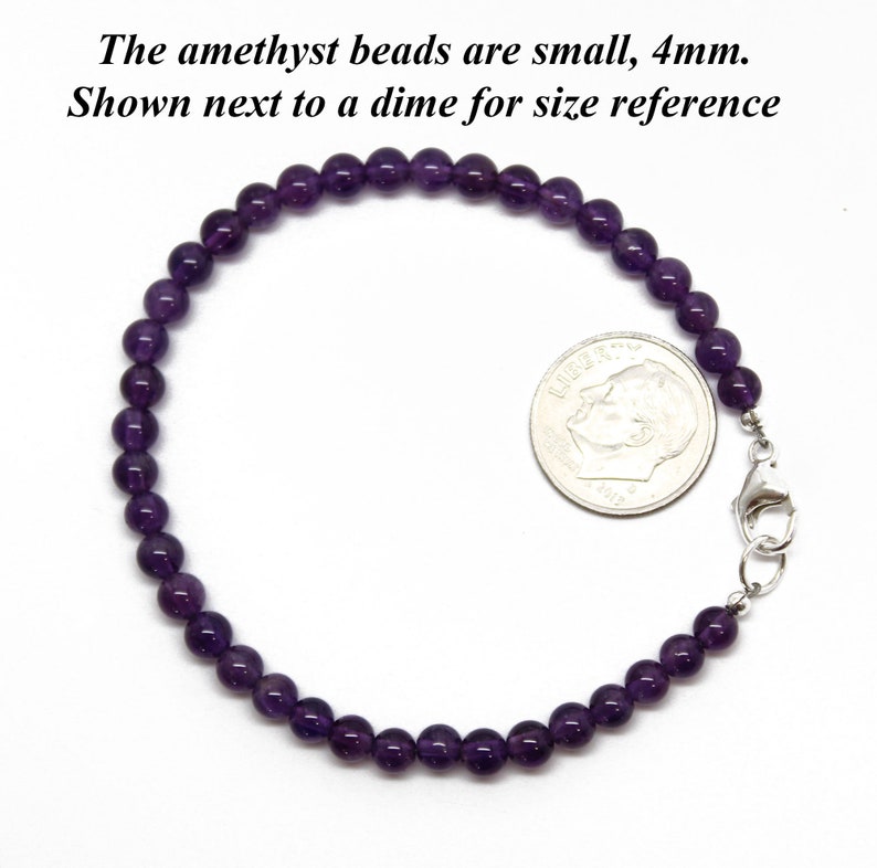 Amethyst Bracelet, Purple Bracelet, Amethyst Jewelry, Gemstone Jewelry, Amethyst Bead Bracelet, February Birthstone Gift image 7