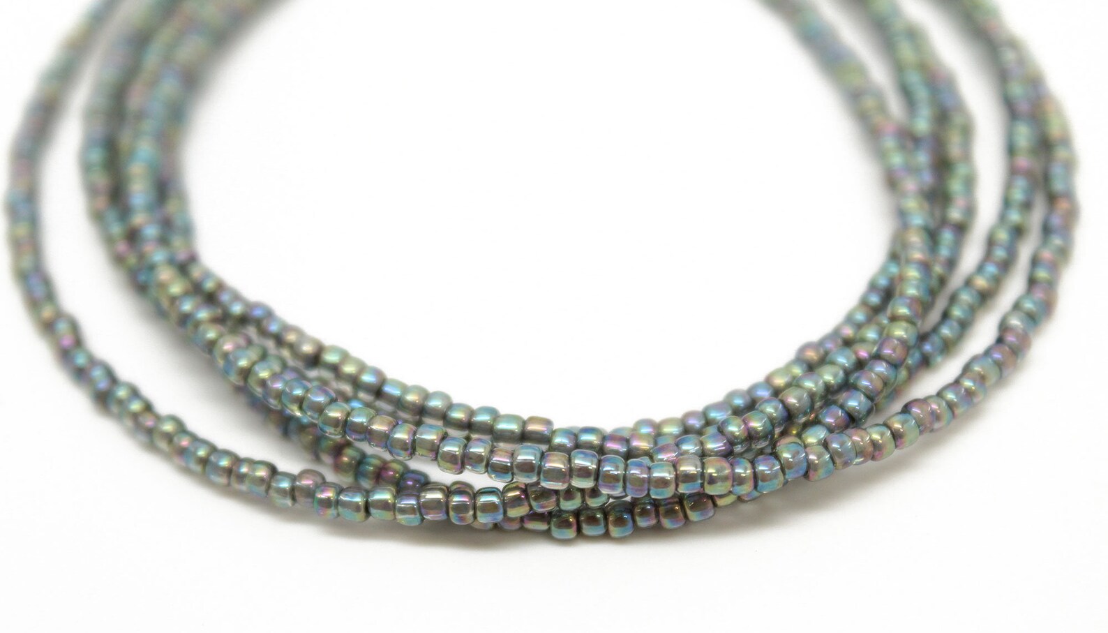 Grey Seed Bead Necklace Grey Bead Necklace Grey Necklace Etsy