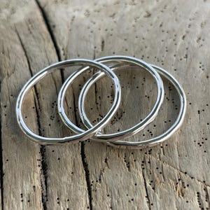 Sterling Silber Rings Stack für Liebhaber des Minimalistischen Schmuck