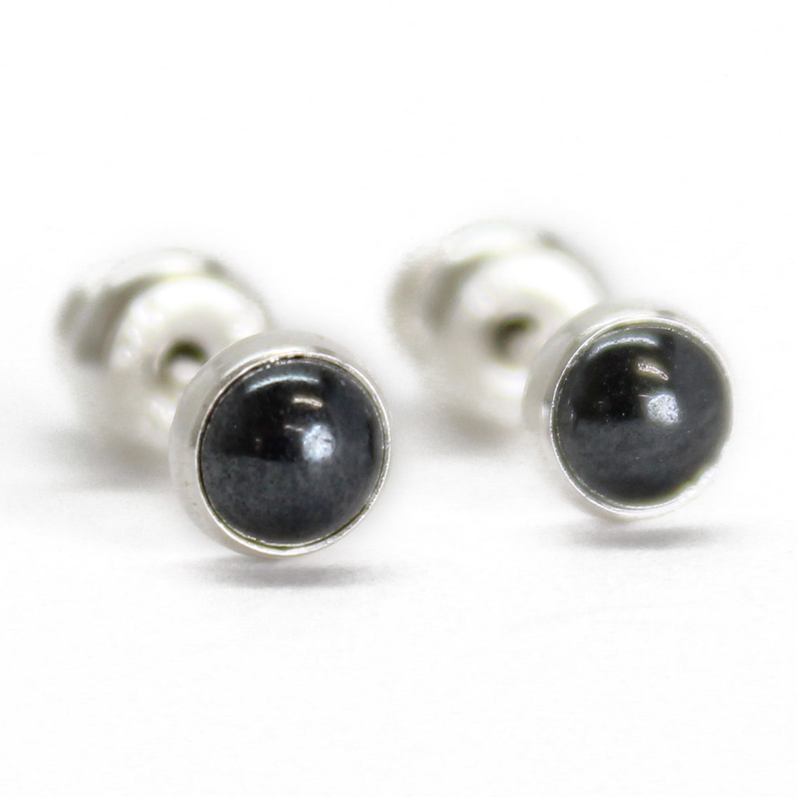 Hematite Stud Earrings 4mm Genuine Untreated Hematite In | Etsy
