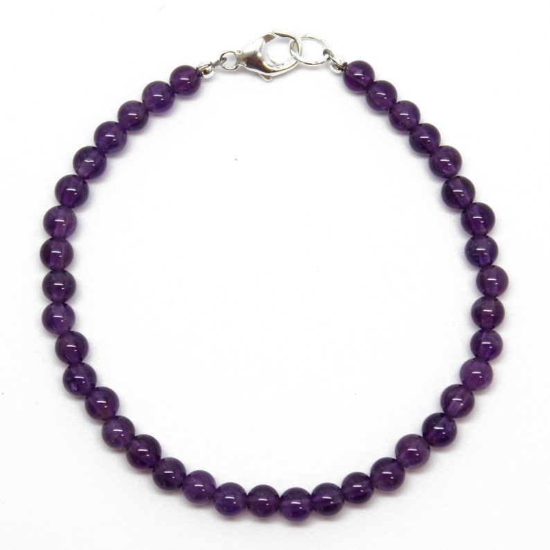 Amethyst Bracelet, Purple Bracelet, Amethyst Jewelry, Gemstone Jewelry, Amethyst Bead Bracelet, February Birthstone Gift image 4